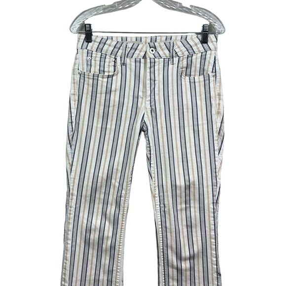 Pilcro And The Letterpress Womens Jeans High Rise Bootcut Striped Raw Hem Sz 28 - Picture 2 of 7